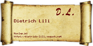 Dietrich Lili névjegykártya